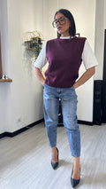 GILET MAGLIONCINO BORDEAUX