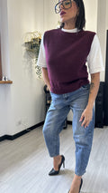 GILET MAGLIONCINO BORDEAUX