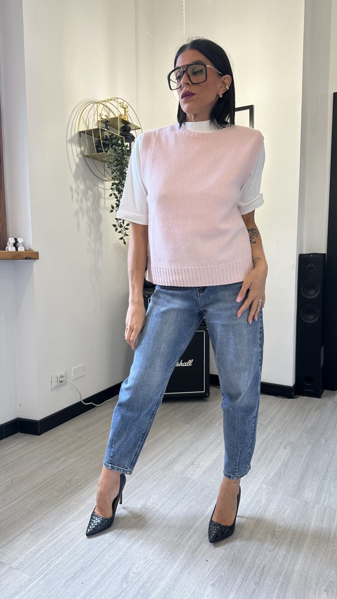 GILET MAGLIONCINO ROSA