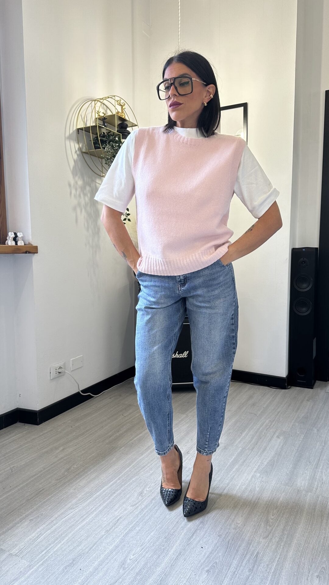 GILET MAGLIONCINO ROSA