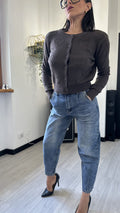 CARDIGAN CUORI MARRONE