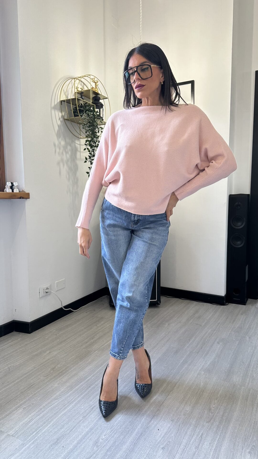 MAGLIONCINO A PIPISTRELLO ROSA