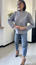 MAGLIONCINO CON BOTTONI GRIGIO