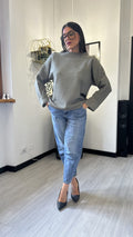 MAGLIONCINO CON BOTTONI MILITARE