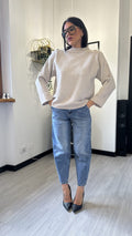 MAGLIONCINO CON BOTTONI BEIGE