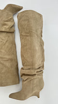STIVALE ALTO SCAMOSCIATO CON ZEPPA BEIGE
