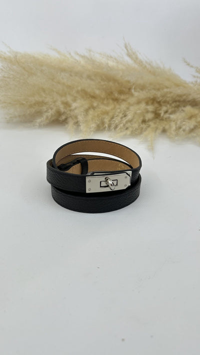 CINTURA BIRKI SLIM NERA ARGENTO