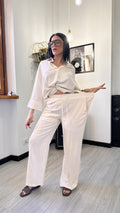COMPLETO IN LINO BEIGE