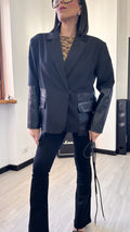 GIACCA CON INSERTI IN ECOPELLE