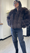PELLICCIA MANICA LUNGA MARRONE