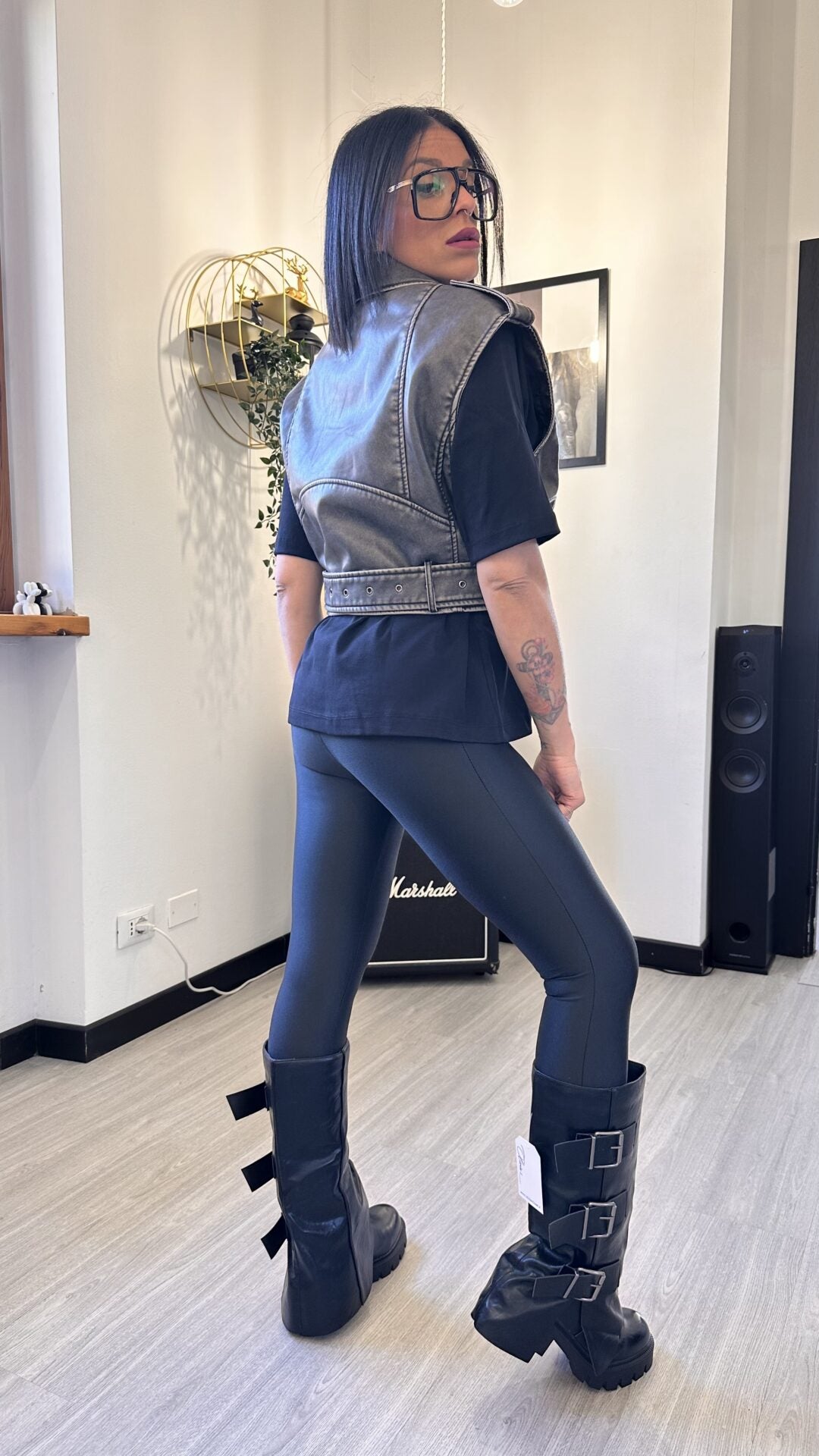 CHIODO GRIGIO SMANICATO