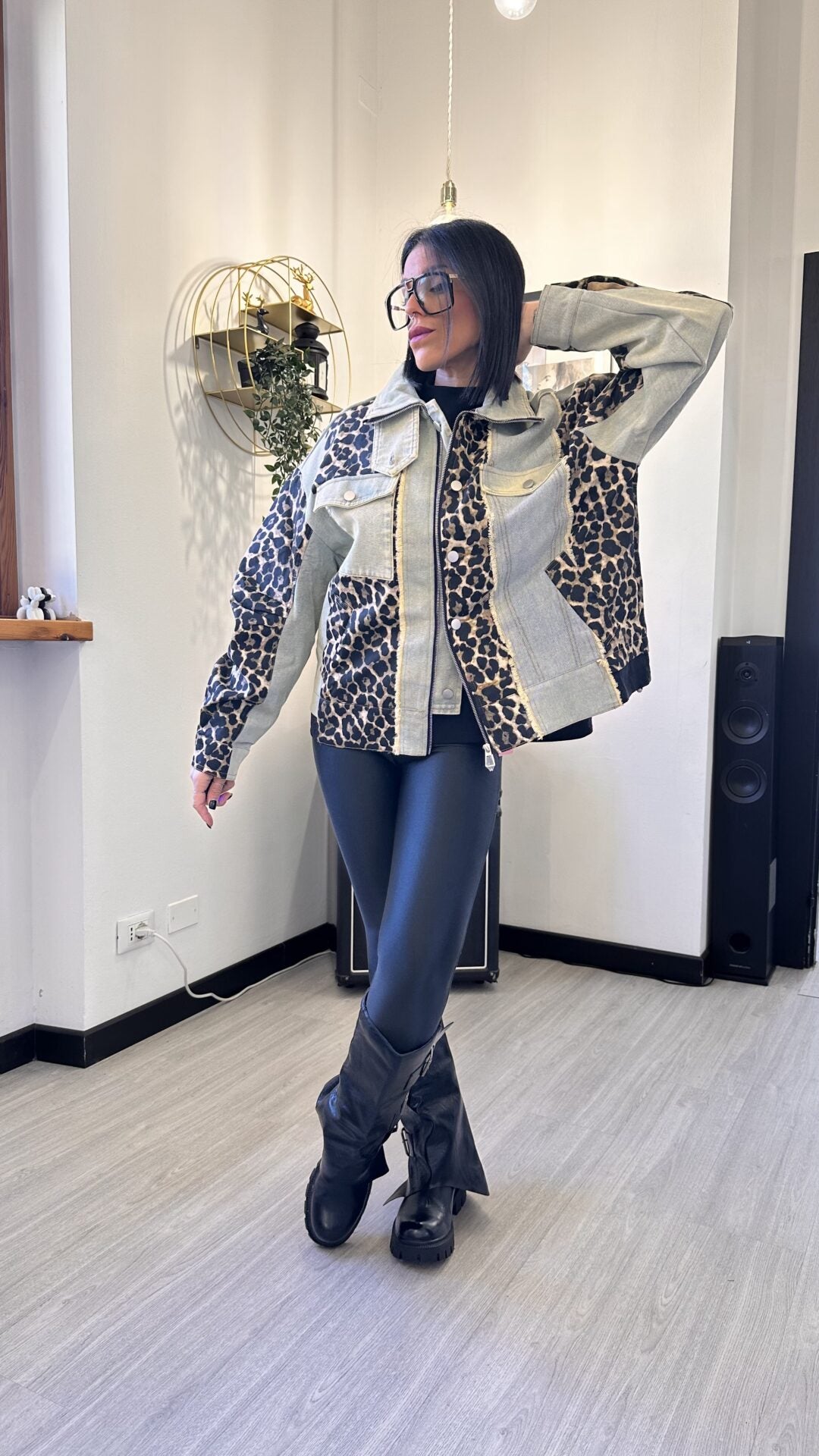 GIACCA DI JEANS-LEOPARD NATIONAL