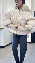 BOMBER OVER CON PELO BEIGE