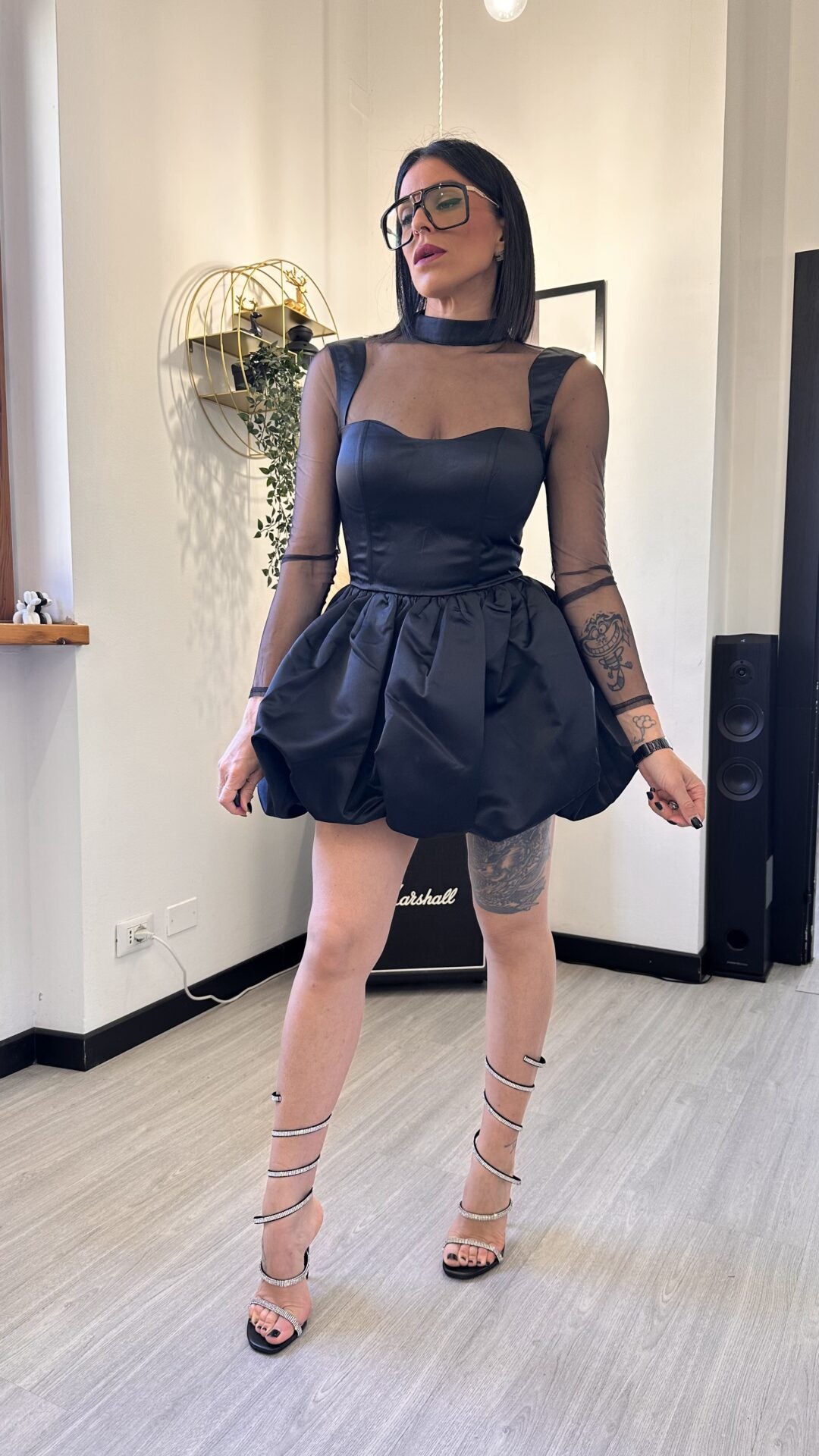 ABITO PALLONCINO CON MANICHE IN TULLE