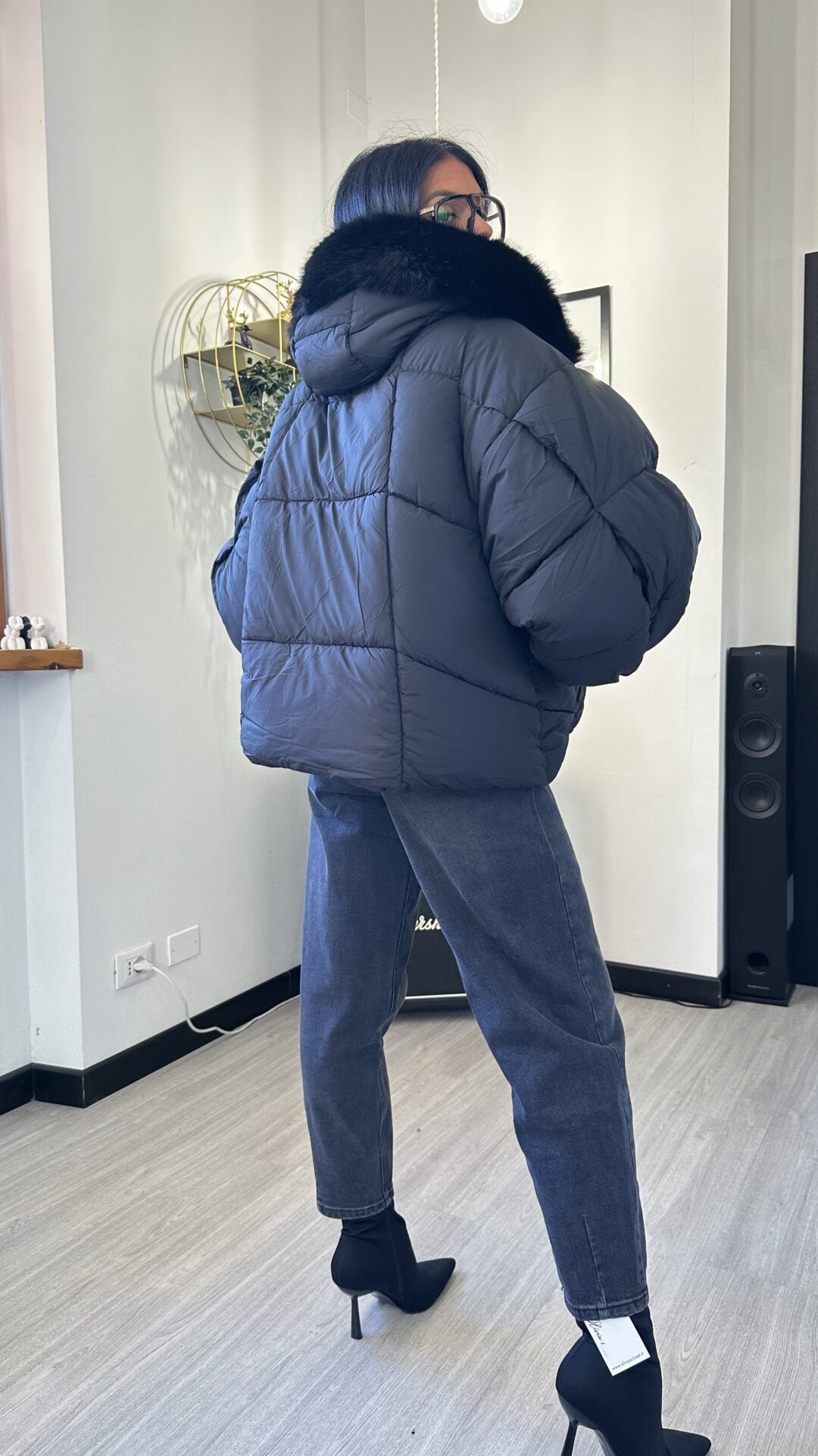 BOMBER OVER CON PELO NERO