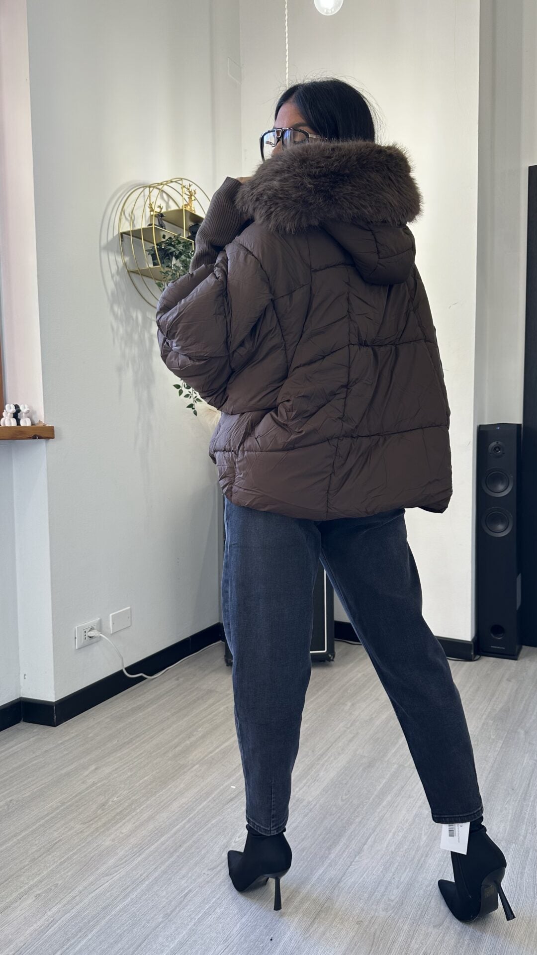 BOMBER OVER CON PELO MARRONE