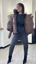 BOMBER OVER CON PELO MARRONE