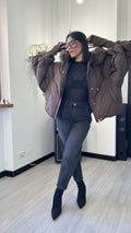 BOMBER OVER CON PELO MARRONE