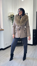 CAPPOTTINO PIED DE POULE CON PELO