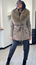 CAPPOTTINO PIED DE POULE CON PELO