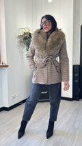 CAPPOTTINO PIED DE POULE CON PELO
