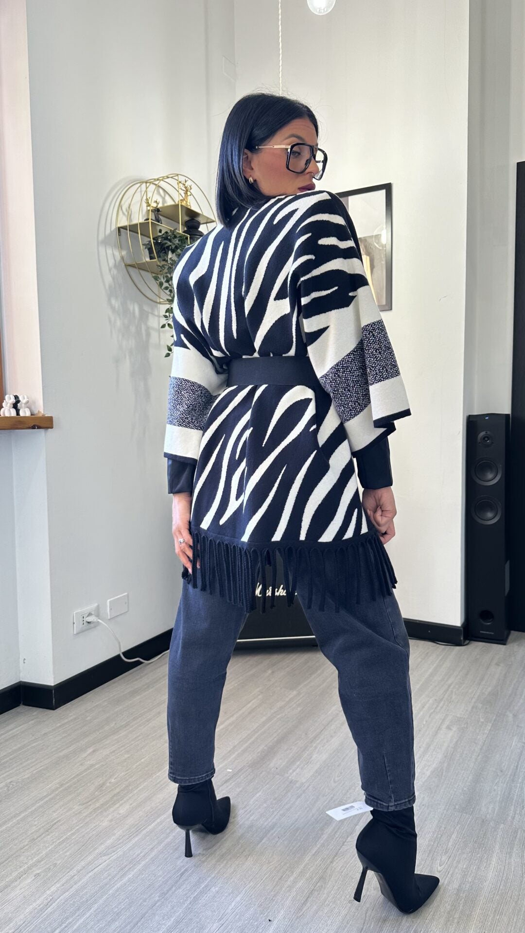 CARDIGAN ZEBRATO BIANCO