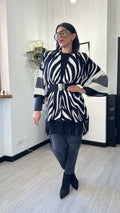 CARDIGAN ZEBRATO BIANCO