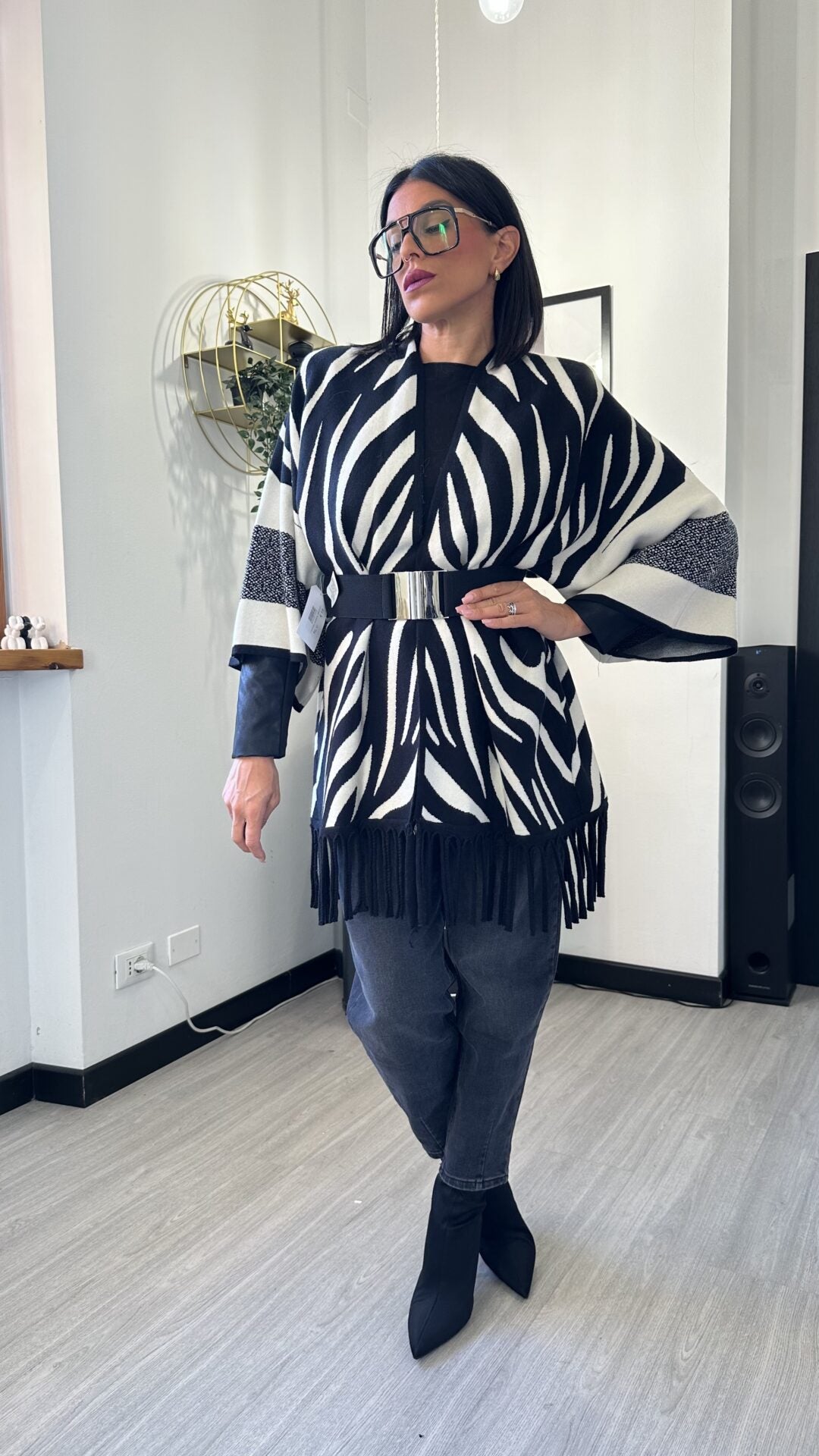 CARDIGAN ZEBRATO BIANCO