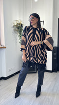 CARDIGAN ZEBRATO CAMMELLO