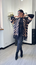 CARDIGAN ZEBRATO CAMMELLO