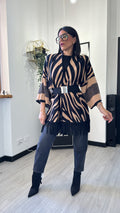 CARDIGAN ZEBRATO CAMMELLO