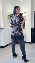 CARDIGAN ZEBRATO CAMMELLO