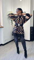 CARDIGAN ZEBRATO CAMMELLO