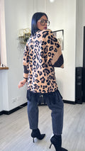 CARDIGAN LEOPARDATO CAMMELLO