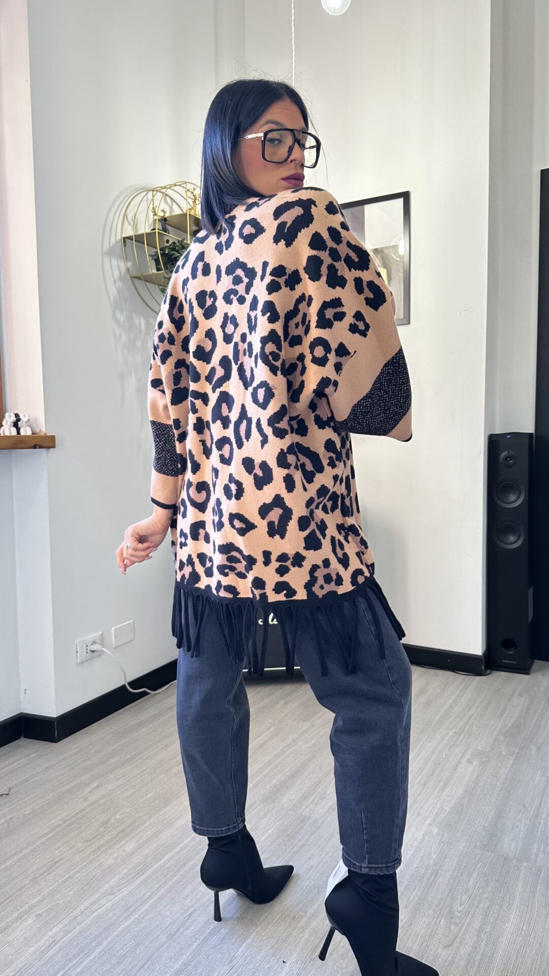 CARDIGAN LEOPARDATO CAMMELLO