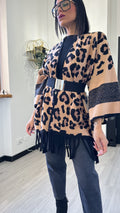 CARDIGAN LEOPARDATO CAMMELLO