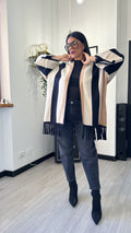 CARDIGAN A RIGHE CAMMELLO