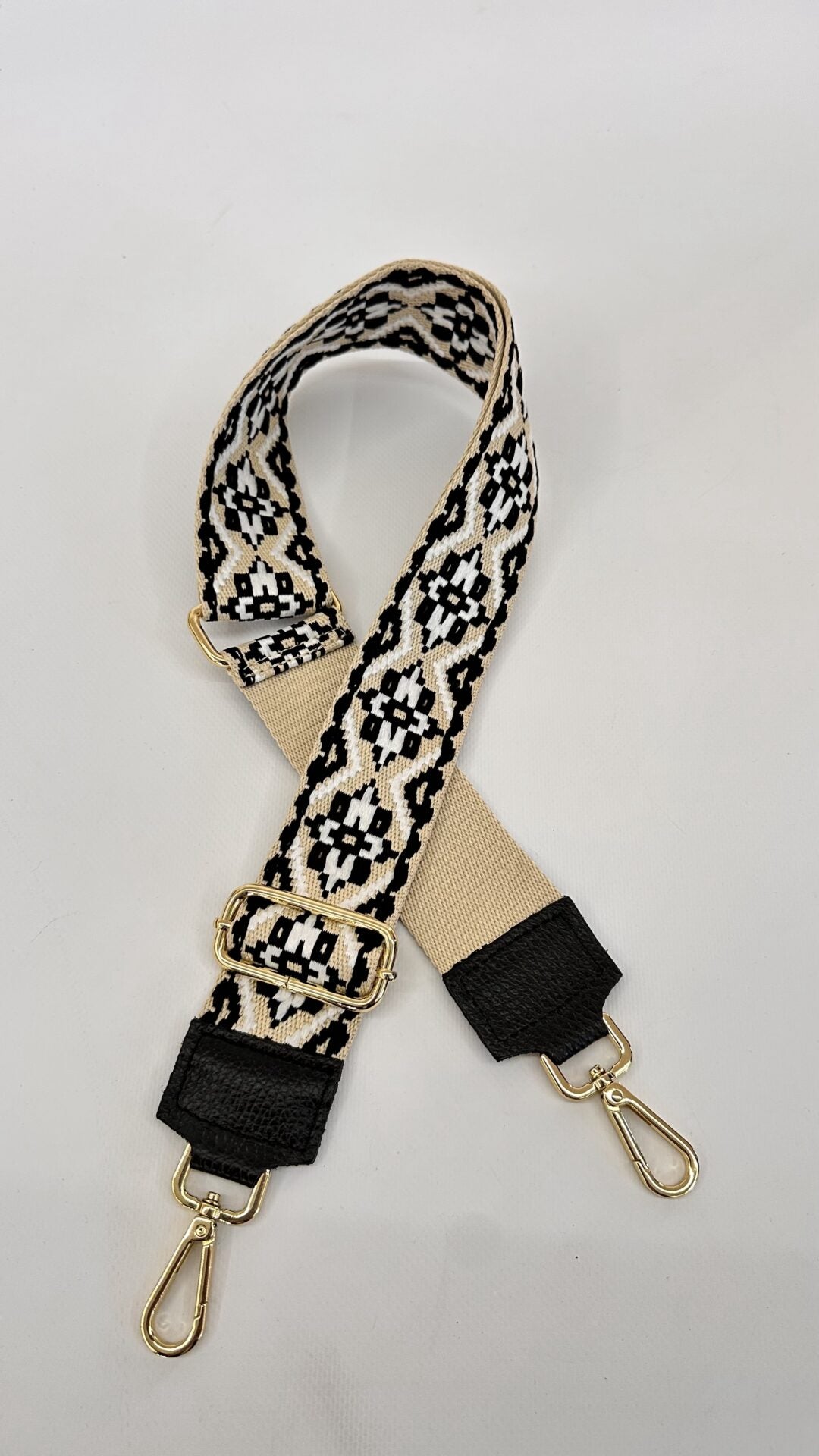 TRACOLLA BORSA FANTASIA BEIGE NERO BIANCO
