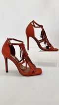 SANDALO ALTO CON FRANGE ORANGE
