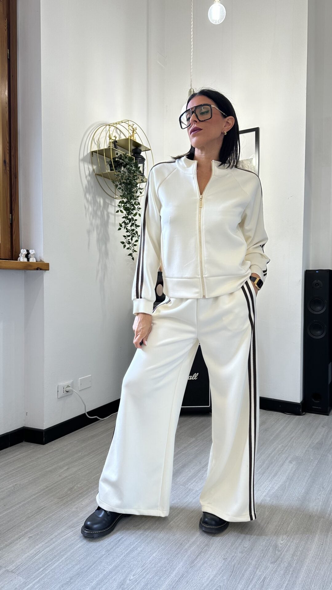 COORDINATO TUTA CON BANDE PANNA