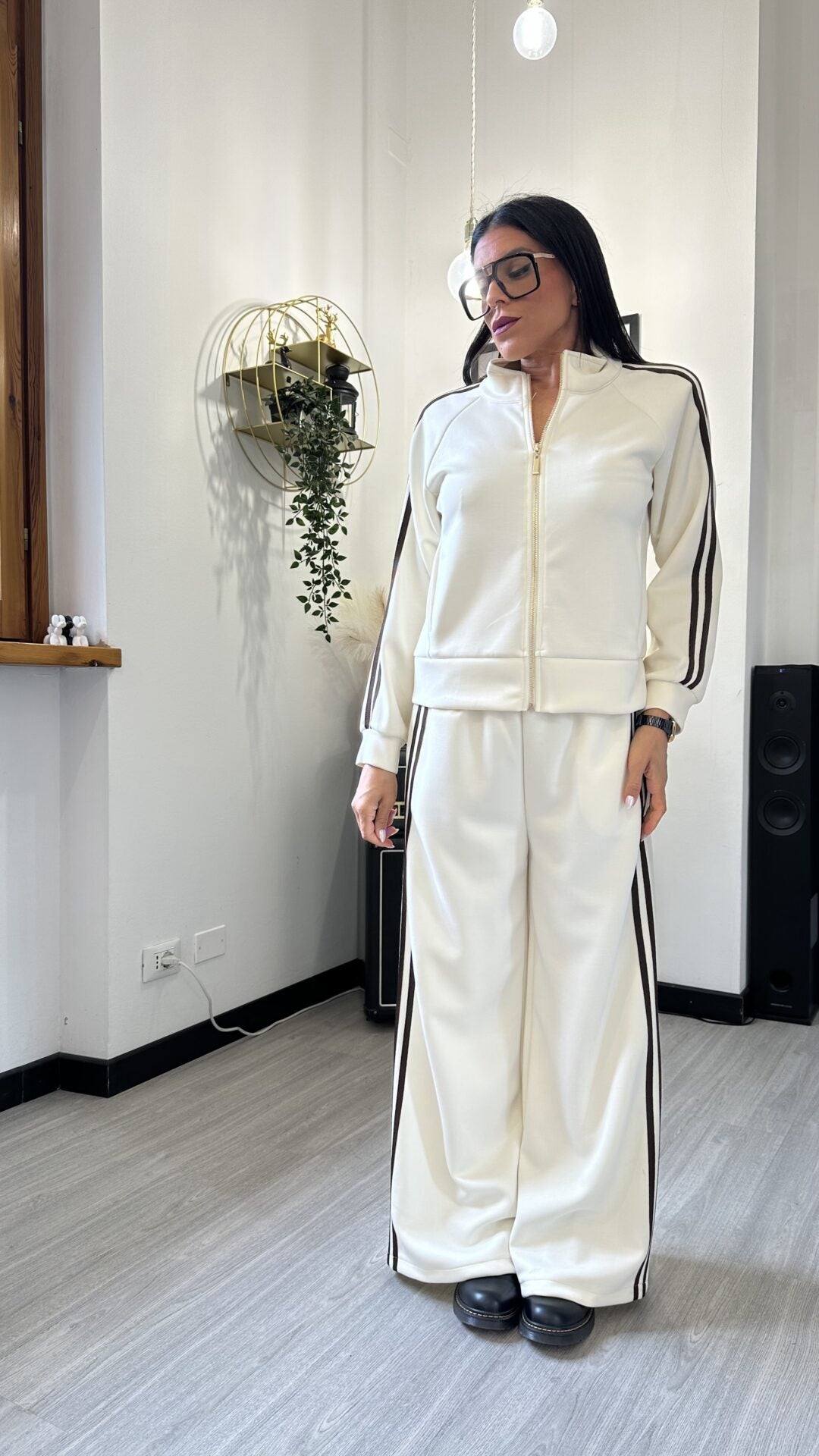 COORDINATO TUTA CON BANDE PANNA