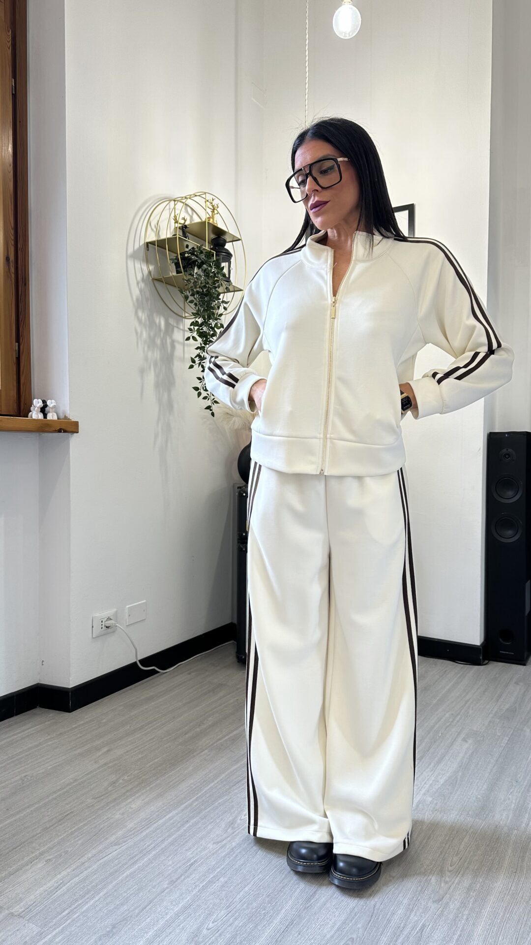 COORDINATO TUTA CON BANDE PANNA