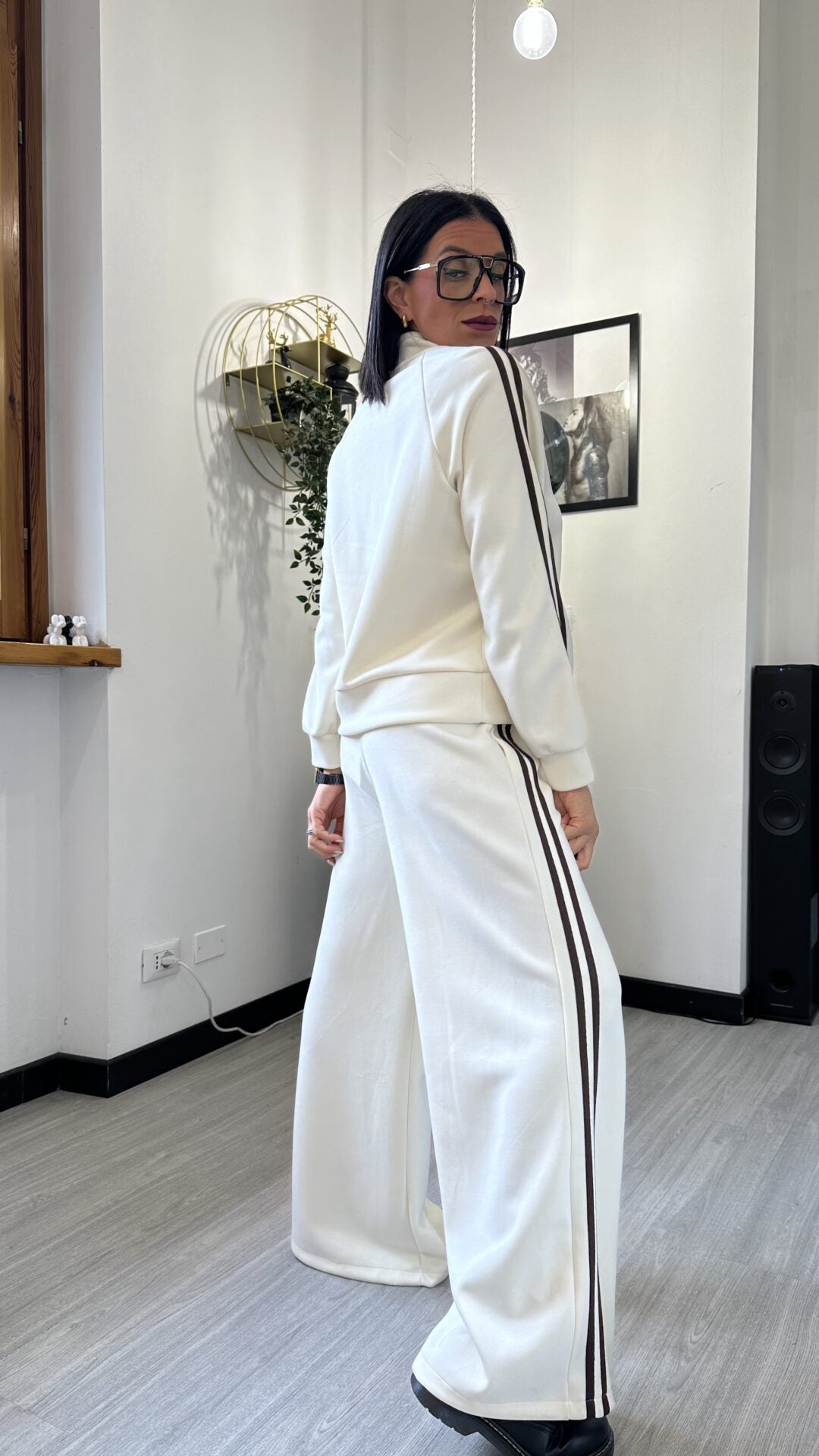 COORDINATO TUTA CON BANDE PANNA