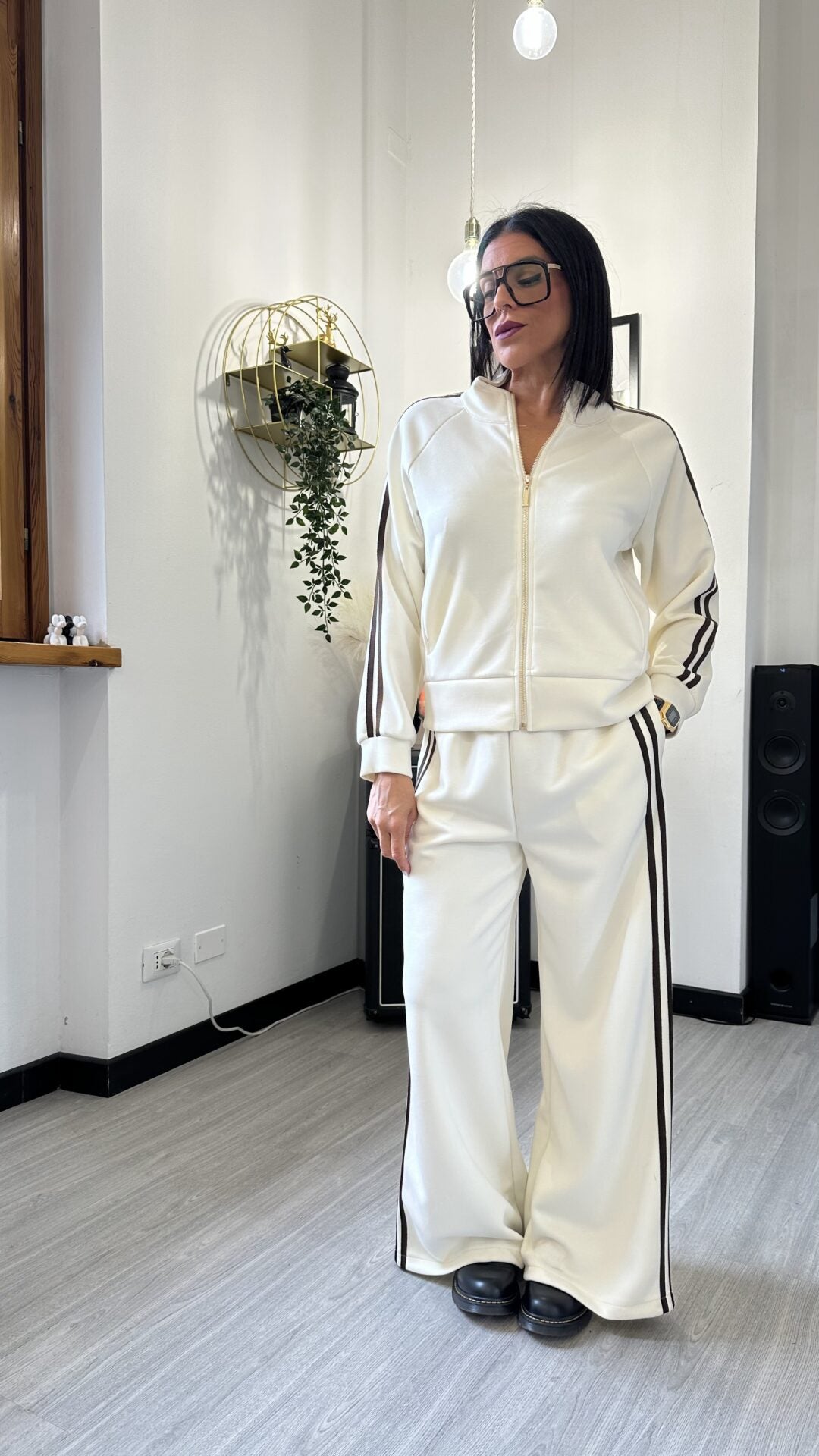 COORDINATO TUTA CON BANDE PANNA