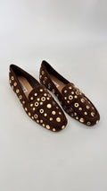 MOCASSINO CON BORCHIE MARRONE