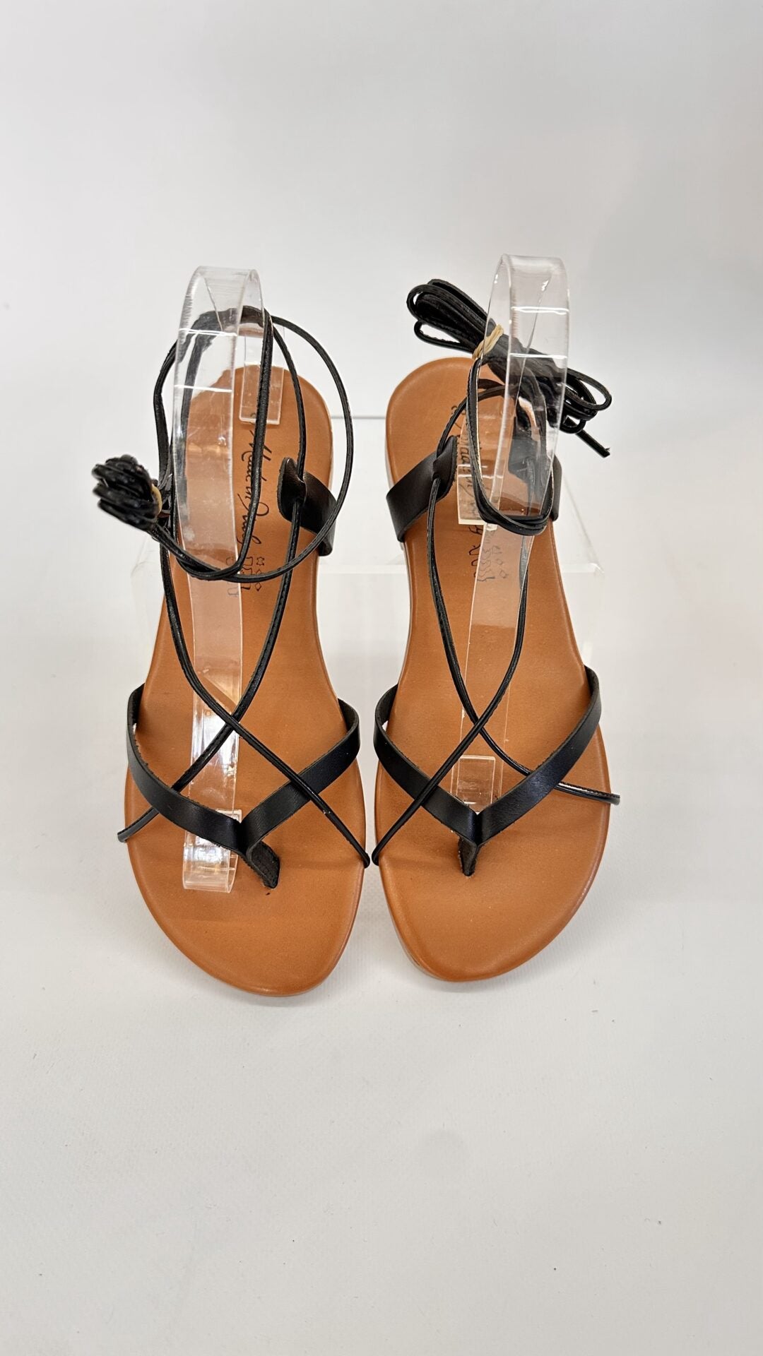 SANDALO ALLA SCHIAVA VERA PELLE NERO