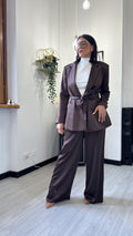 TAILLEUR SATIN MARRONE