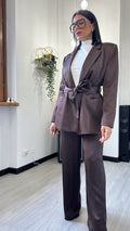 TAILLEUR SATIN MARRONE