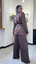 TAILLEUR SATIN MARRONE