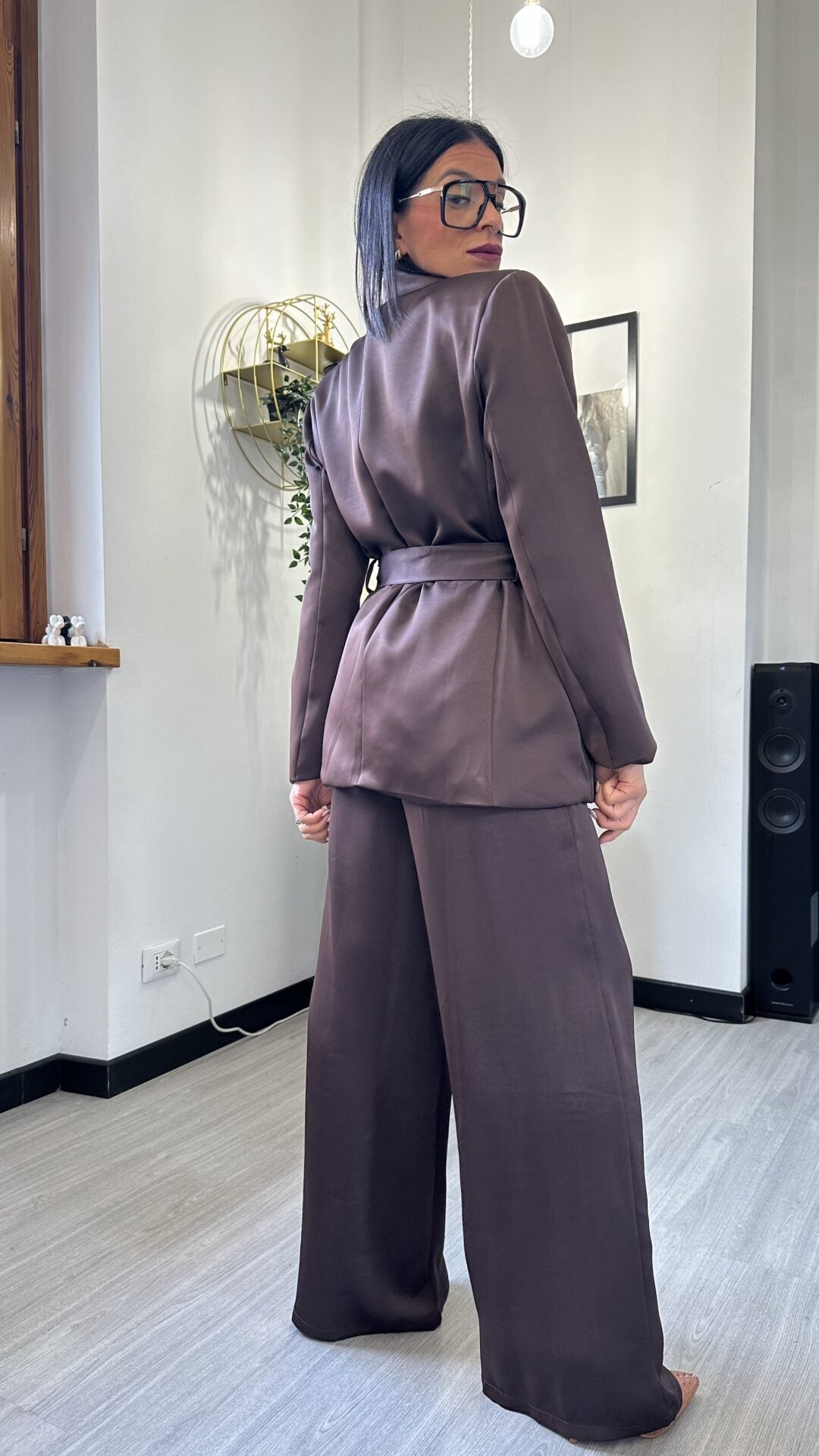 TAILLEUR SATIN MARRONE